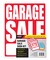 COSCO Garage Sale Sign Kit with Adhesive Price Stickers, Durable White with Red Imprint Sign, 8.5" x 11', 4 signs/pack